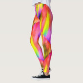 Leggings Motif coloré psychédélique pour exercice aérobique (Gauche)