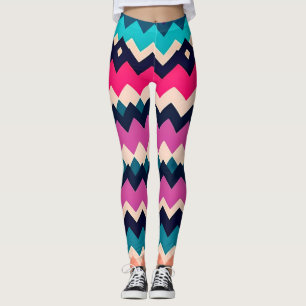 Leggings Motif coloré Zigzag Chevron