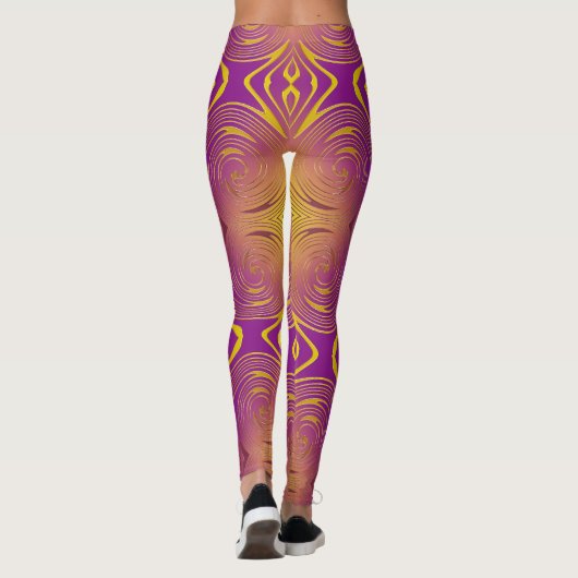 Leggings motif colrful abstrait de remous (Dos)
