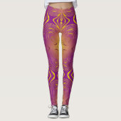 Leggings motif colrful abstrait de remous (Devant)