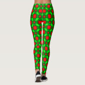 Leggings Motif complexe rouge et vert (Dos)