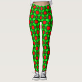Leggings Motif complexe rouge et vert (Devant)