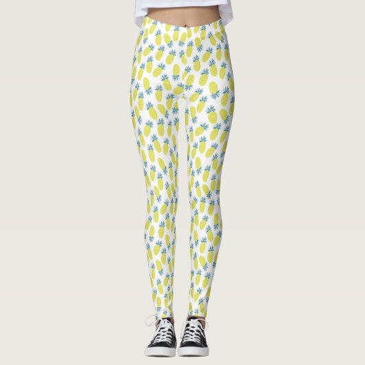 Leggings Motif cool Ananas Jaune (Devant)