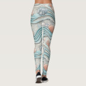 Leggings Motif coquillage côtier boho (Dos)