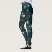 Leggings Motif cosmique Abstrait foncé (Gauche)