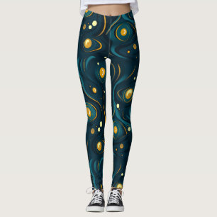 Leggings Motif cosmique Abstrait foncé
