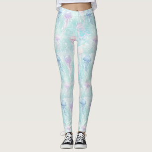 Leggings Motif côtier de méduses d'été