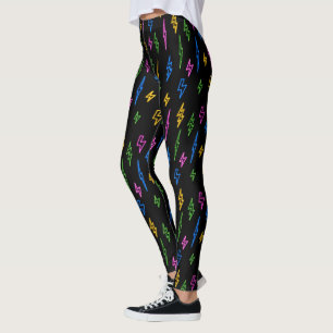 Leggings Motif couleur 80's Neon Lightning