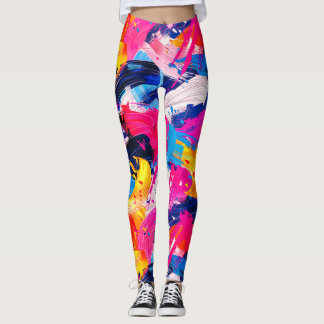 Leggings motif coups de pinceaux