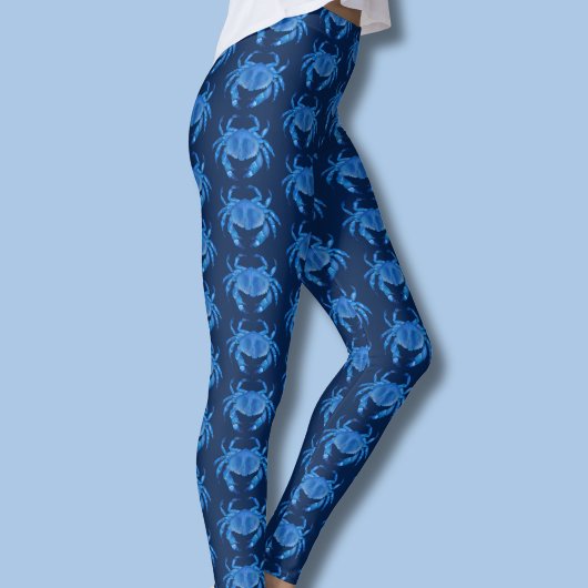 Leggings Motif Crabe Bleu