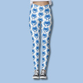 Leggings Motif Crabe Bleu