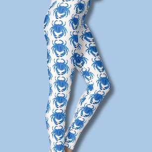 Leggings Motif Crabe Bleu