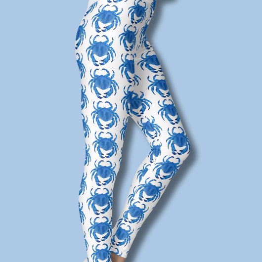 Leggings Motif Crabe Bleu