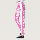 Leggings Motif crâne blanc et rose (Gauche)