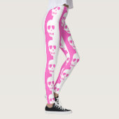 Leggings Motif crâne blanc et rose (Droite)