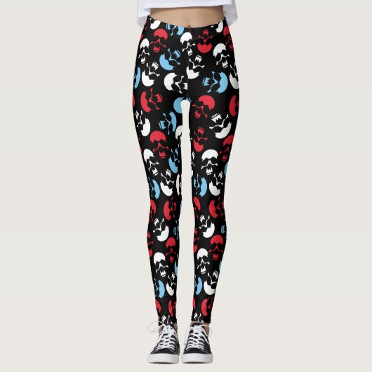 Leggings Motif crâne multicolore (Devant)