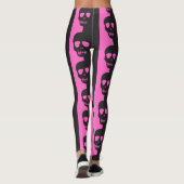 Leggings Motif crâne noir et rose (Dos)