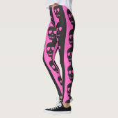 Leggings Motif crâne noir et rose (Gauche)