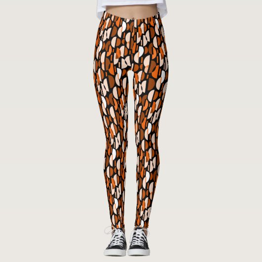 Leggings Motif croissant 010921 - Orange (Devant)