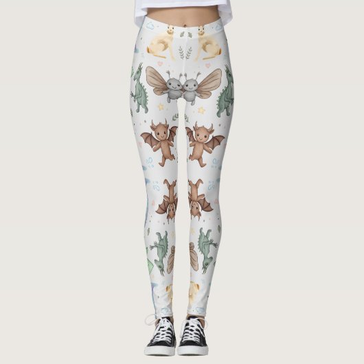 Leggings motif cryptide Mothman & Amis (Devant)