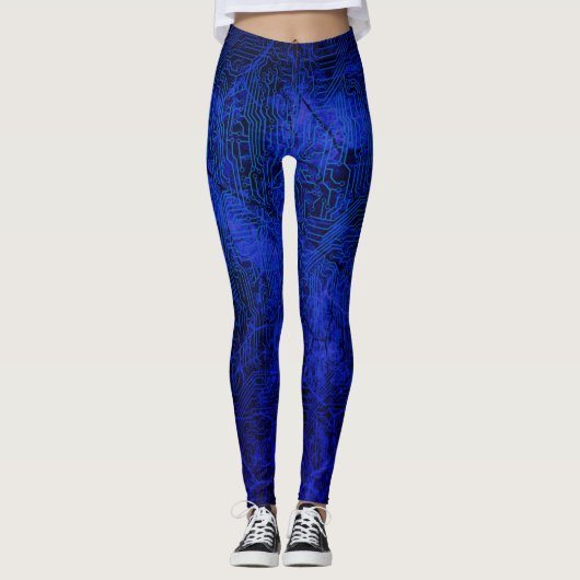 Leggings Motif cybernétique génial de carte (Devant)