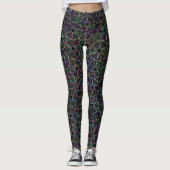 Leggings Motif cyclique gris vibrant (Devant)