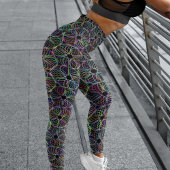 Leggings Motif cyclique gris vibrant