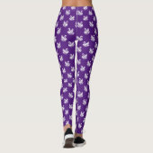 Leggings Motif cygne 02 - Blanc sur Royal Purple (Dos)