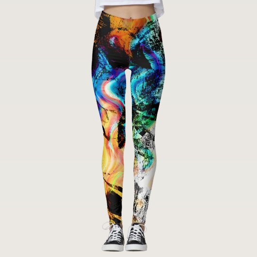 Leggings Motif d'abrégé sur éclaboussure de peinture de (Devant)