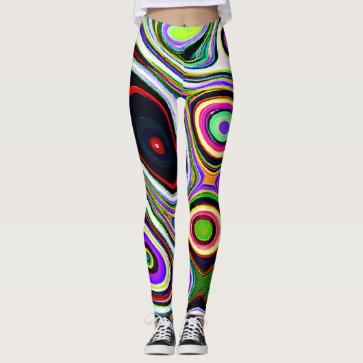 Leggings Motif d'abstraction coloré (Devant)