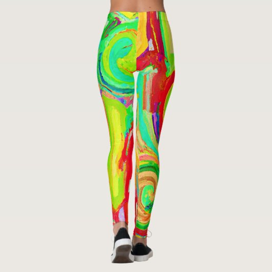 Leggings Motif d'abstraction coloré (Dos)