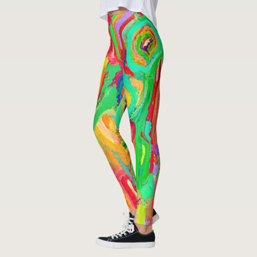 Leggings Motif d'abstraction coloré (Gauche)