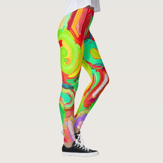 Leggings Motif d'abstraction coloré (Droite)