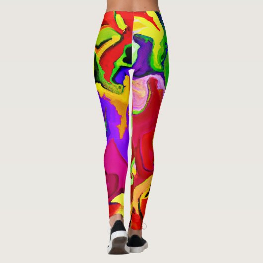 Leggings Motif d'abstractions colorées (Dos)