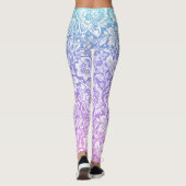 Leggings Motif damassé blanc sur dégradé bleu et violet (Dos)