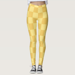Leggings Motif damier jaune
