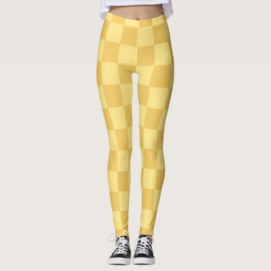 Leggings Motif damier jaune (Devant)