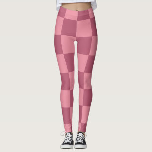 Leggings Motif damier rose minimaliste