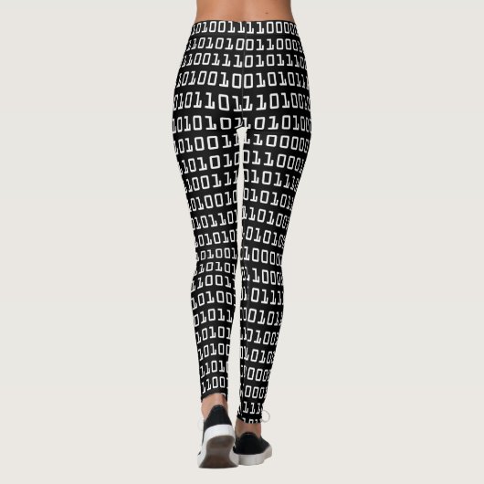Leggings Motif d'amusement et de code binaire d'ordinateur (Dos)