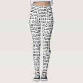 Leggings Motif d'amusement et de code binaire d'ordinateur (Devant)