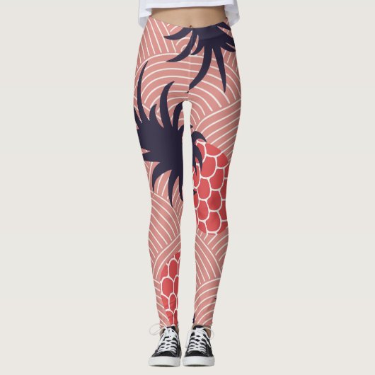 Leggings Motif d'ananas géométrique (Devant)