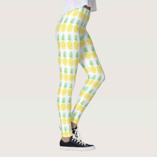 Leggings Motif d'ananas mignon jaune et vert (Droite)