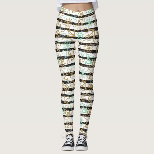 Leggings Motif d'ancre flottante (Devant)