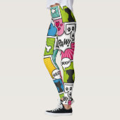 Leggings Motif d'animal familier de style de bande dessinée (Gauche)