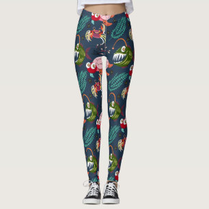 Leggings Motif d'animaux aquatiques   vie sous-marine en me