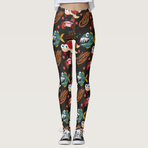 Leggings Motif d'animaux aquatiques   vie sous-marine en me