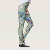 Leggings Motif d'aquarelle Arrière - plan vert. (Droite)