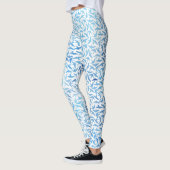 Leggings Motif d'aquarelle bleu clair (Gauche)