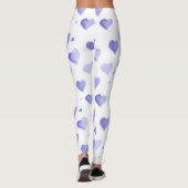 Leggings Motif d'aquarelle bleu coeur (Dos)