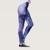 Leggings motif d'aquarelle bleu pourpre moderne (Droite)